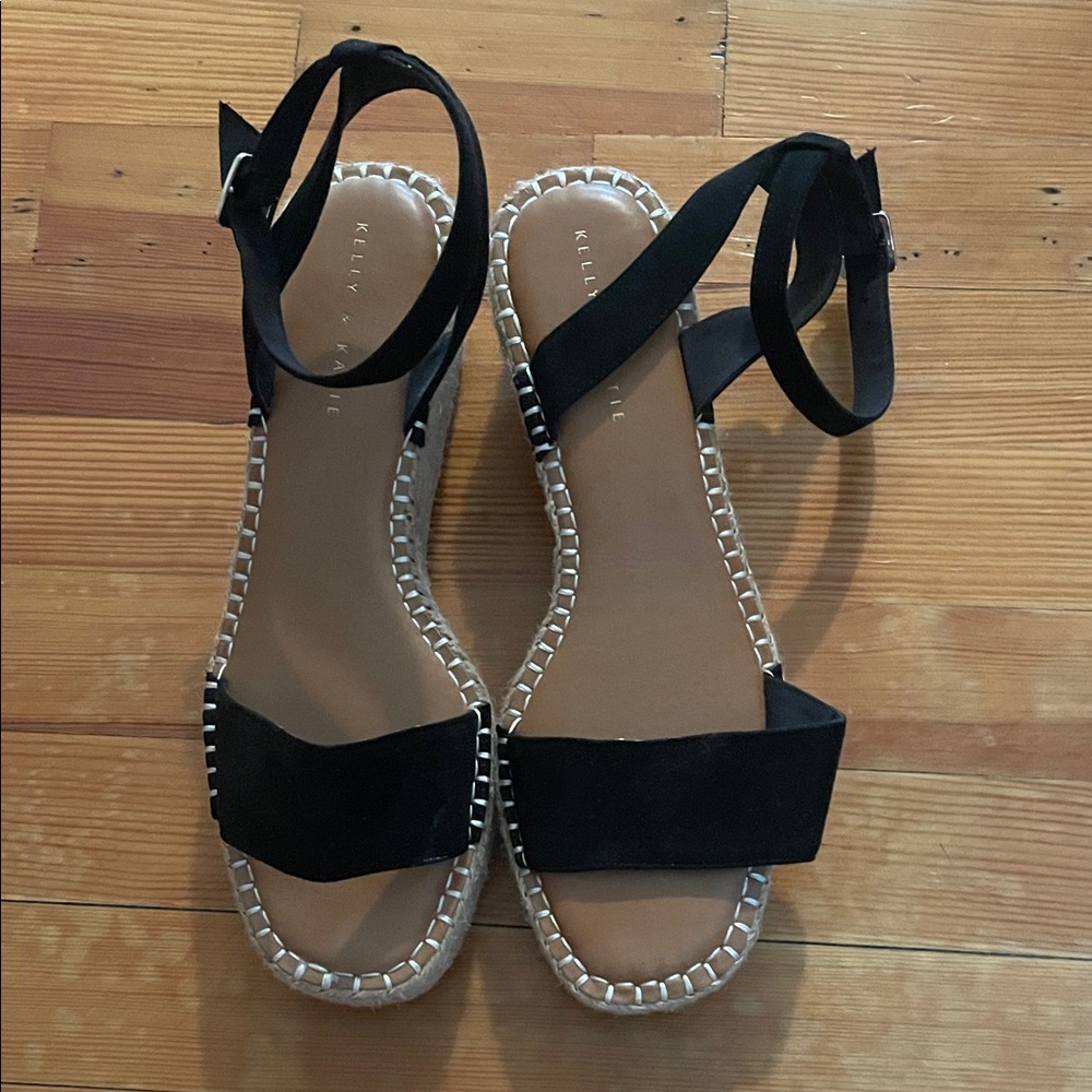 Kelly & Katie Black Espadrille Sandals